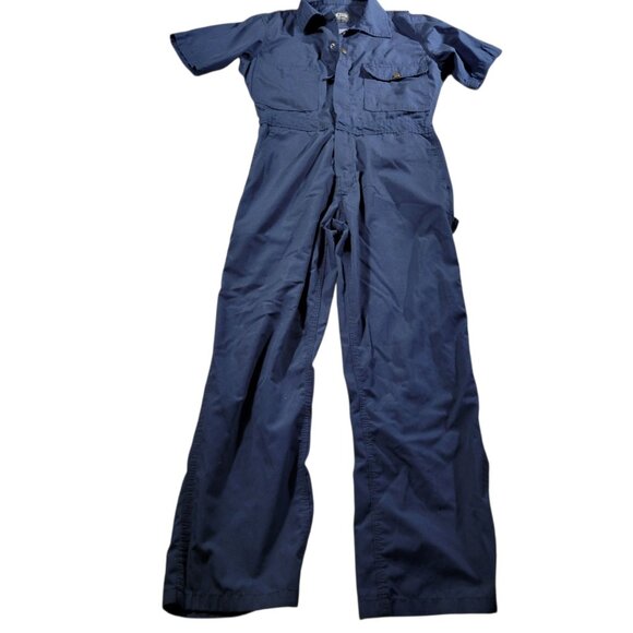 Key Coveralls Men’s Small  Blue Jumpsuit Mechanic Outdoors Short Sleeve - Picture 1 of 7